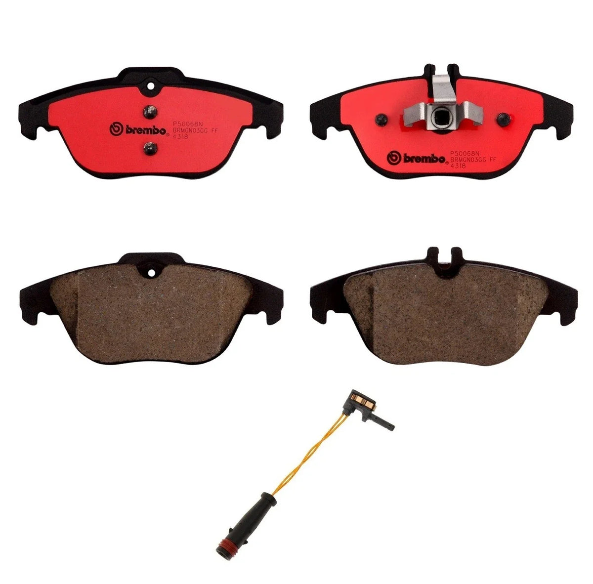 Set of 4 Rear Ceramic Brake Pads & Sensor for Mercedes A207 C204 C207 W204