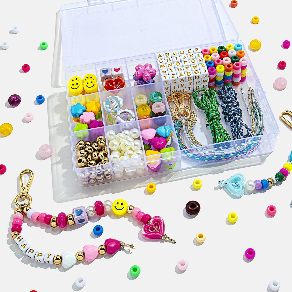 421 Pcs DIY Keychain Making Kit - Beaded Keychain & Bag Charm Supplies