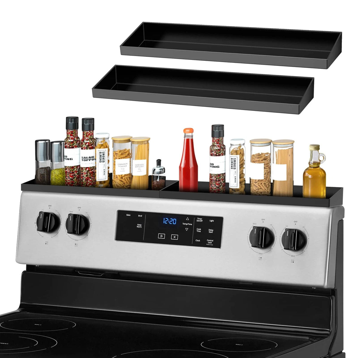 2X Magnetic Stove Top Shelf Spice Rack for Kitchen (No Part Numbers)
