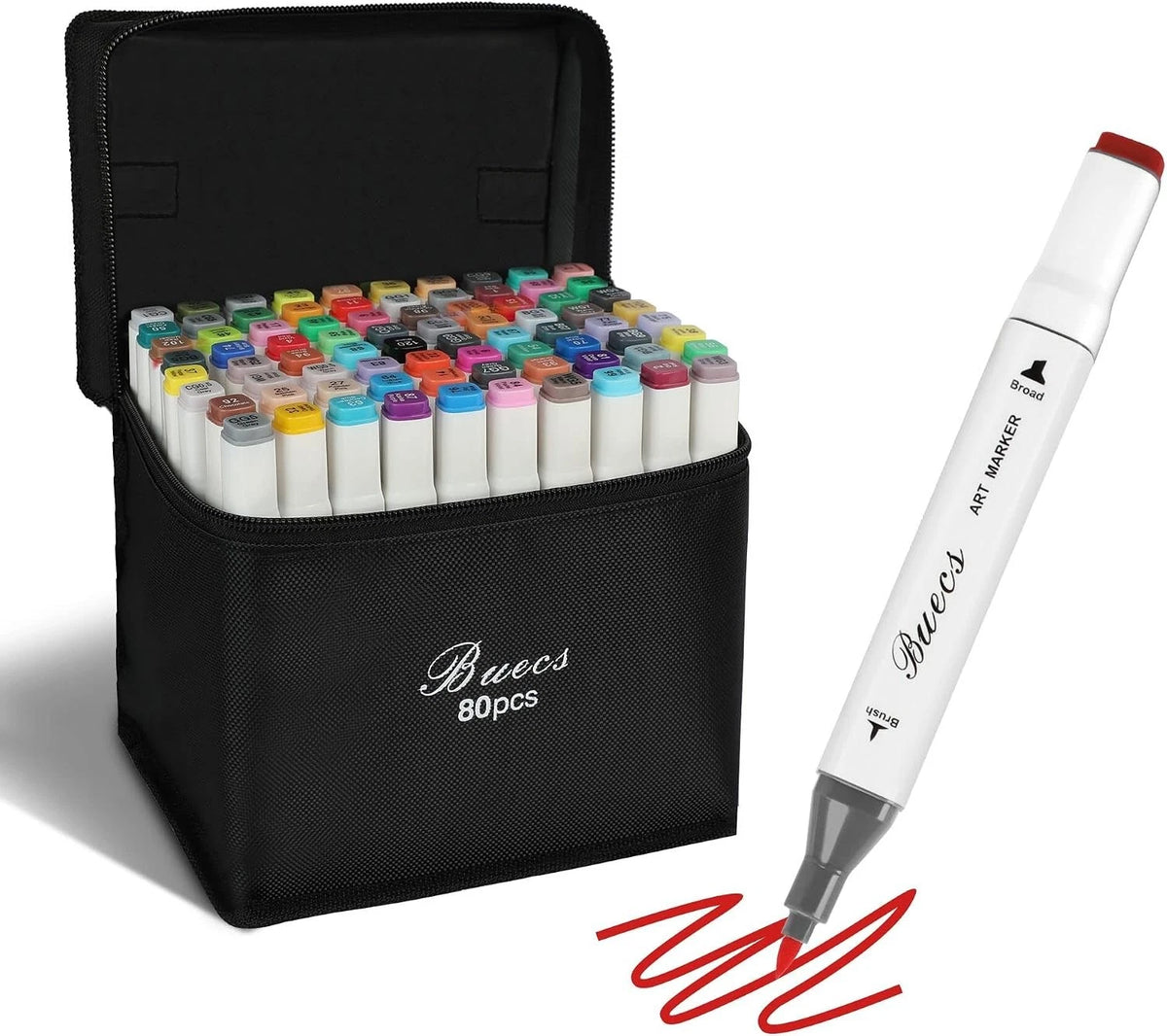 80 Count Alcohol Markers Brush Tip Double Tipped Art Marker