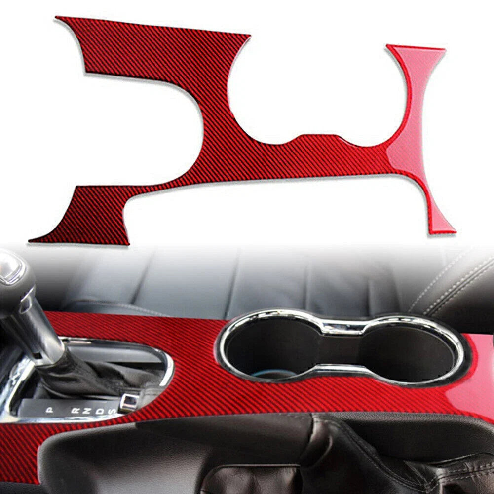 Carbon Fiber Interior Gear Shift Panel Cover Trim for Ford Mustang (2015–2019)