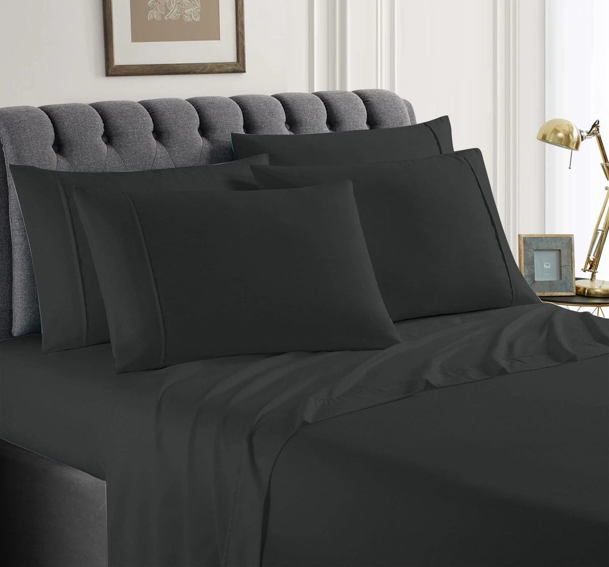 Set of 4 100% Egyptian Cotton King Sheets 1000 Thread Count (18")