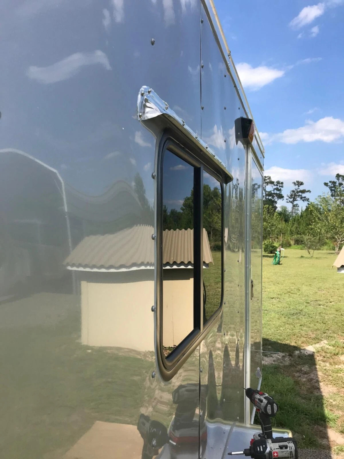 32 Inch Aluminum Drip Cap Rain Gutter for RV Trailer Door or Windows