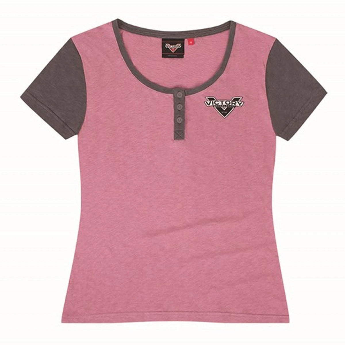 Women's Pink Henley Tee Shirt for Victory Motorcycle (286799001)