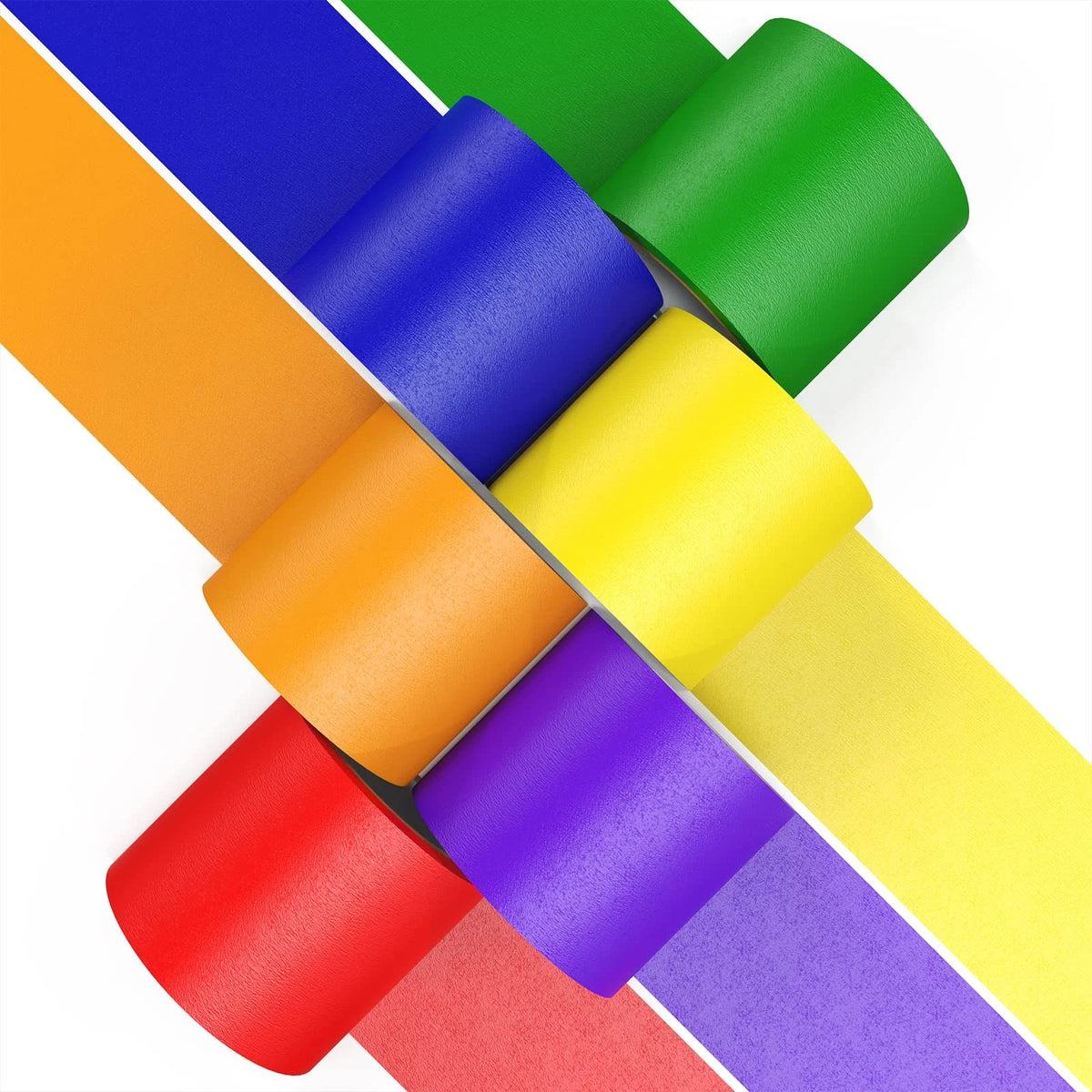 6 Rolls Colored Masking Tape 2 Inch Wide for Kids