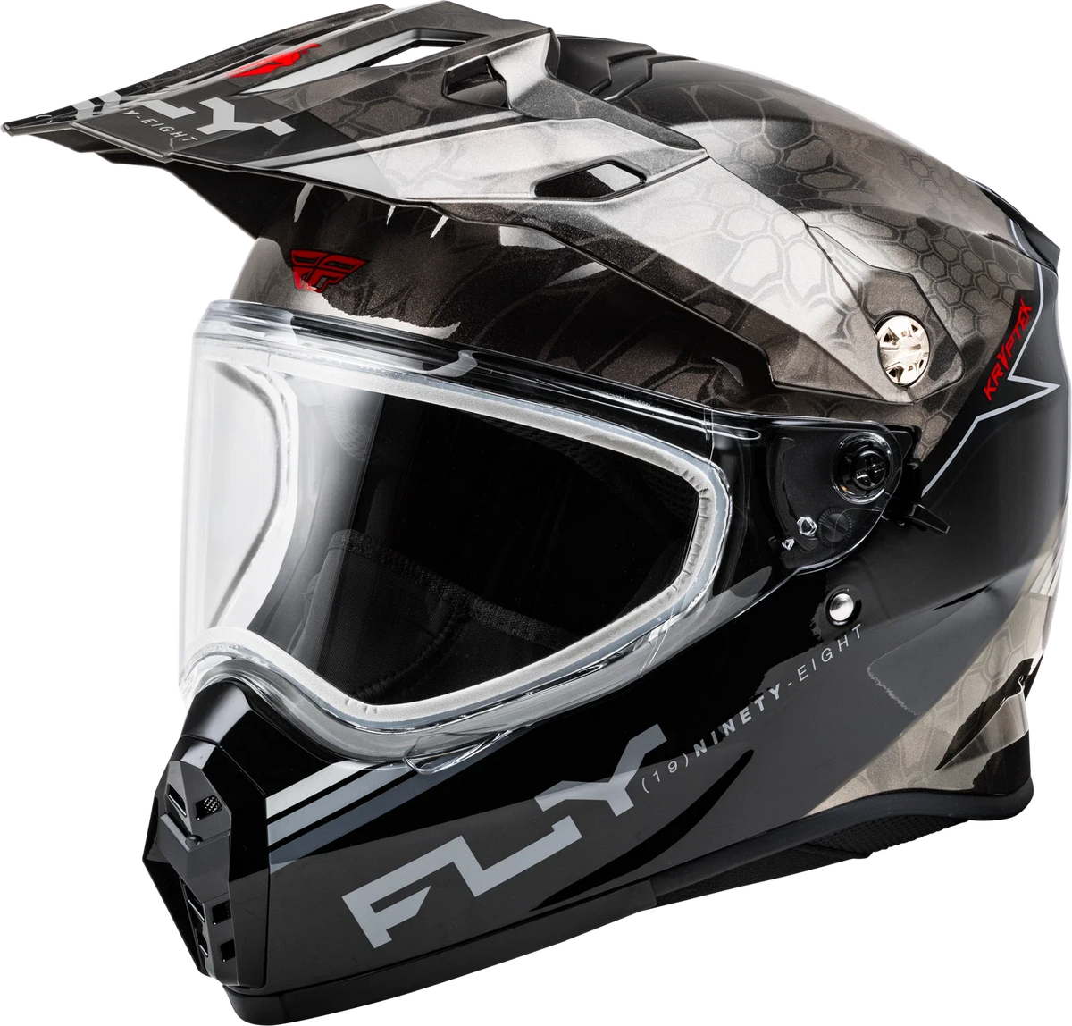 Fly Racing Trekker CW Conceal Snow Helmet for Large Size (Black/Grey/White)