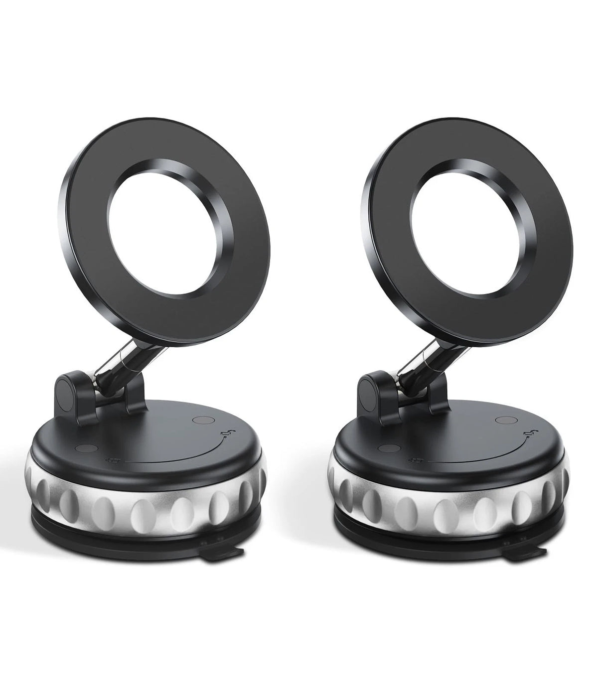 2X Vacuum Suction Magnetic Phone Holder for Car Dashboard (Black)