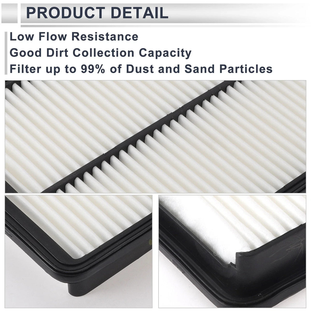 2X Engine Cabin Air Filter Combo No.281132W100 for Hyundai Santa Fe (2013–2018)