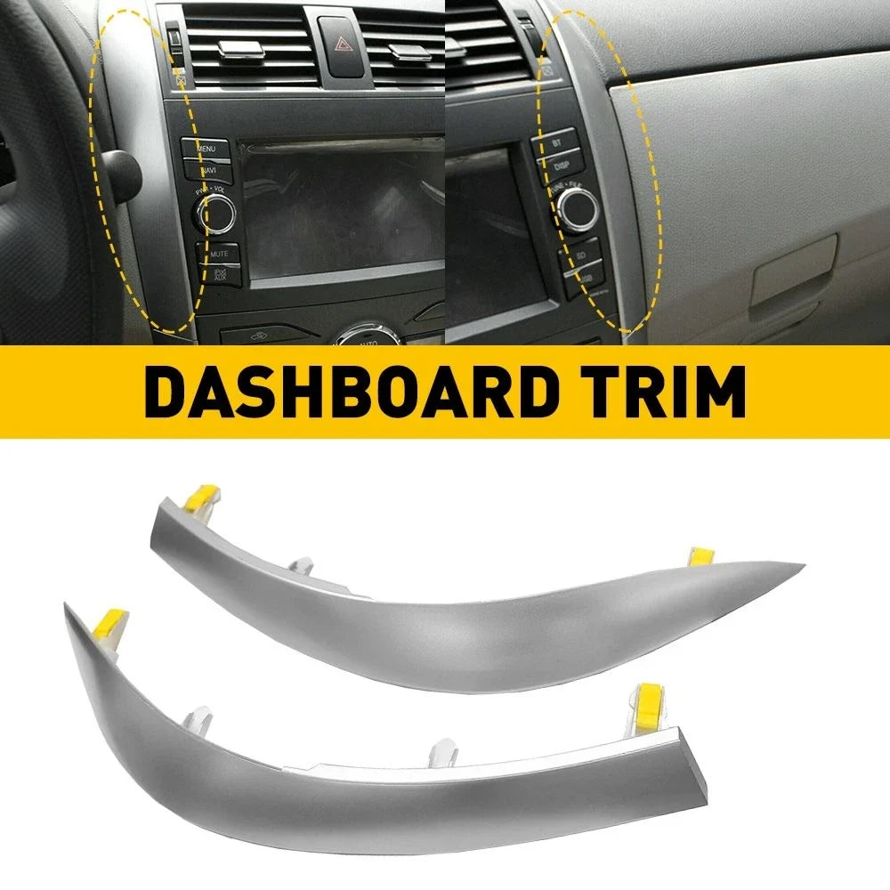 Set of 2 Upper Side Central Dashboard Strip Trim for Toyota Corolla (2009–2013)