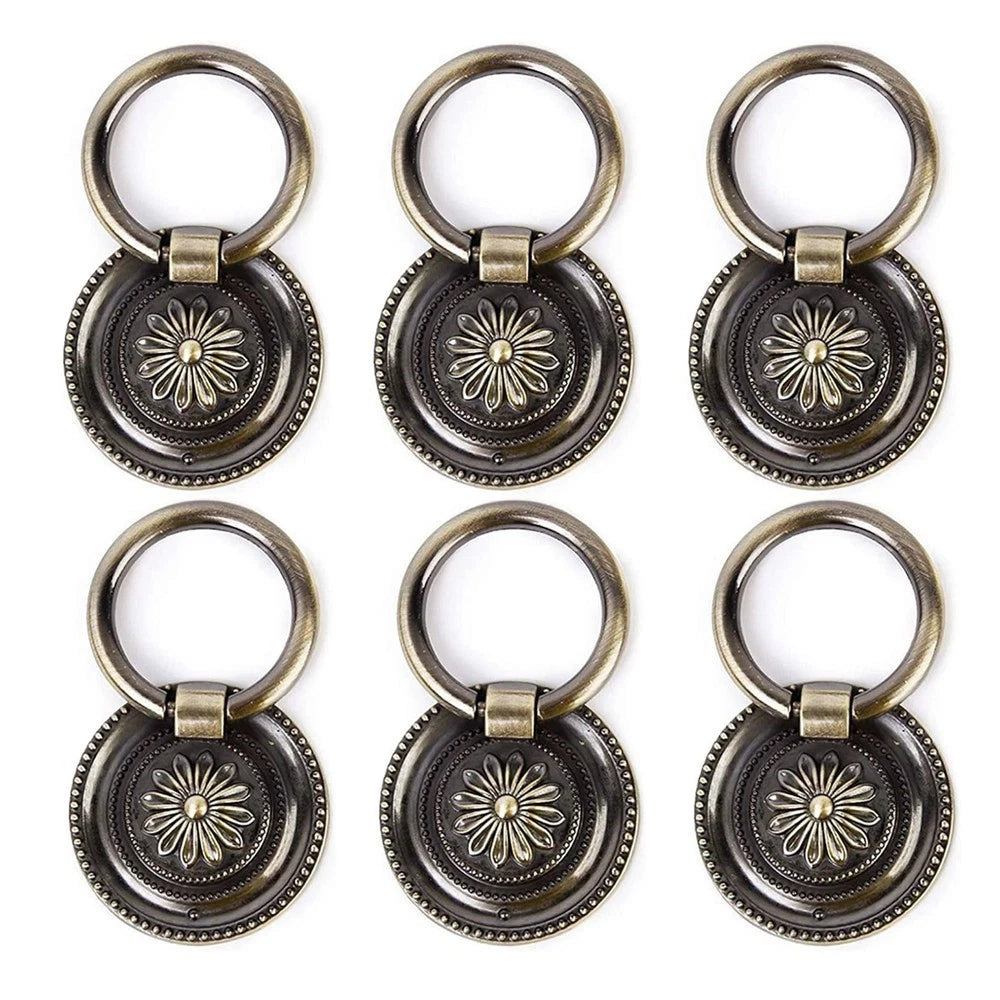 6 Pack Antique Drawer Pulls for Dresser and Cabinet (Vintage Bronze)