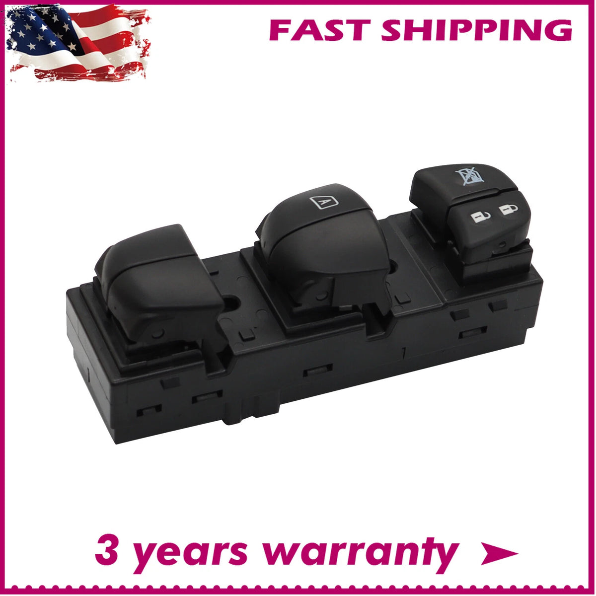 Driver Power Window Control Switch for Nissan Rogue (2014–2018) 25401-3TA5A, 25401-6CA0A, 25401-3SH1A, 25401-6LA0A