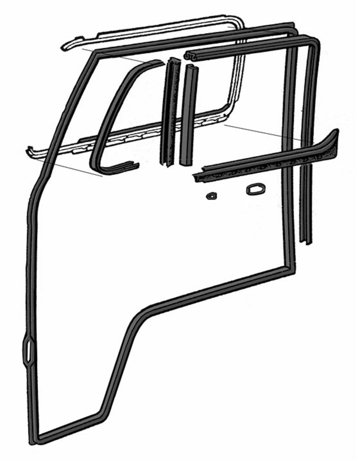 Cab Door Seal Kit for VW T2 Bay (1967–1979) Offside/Right