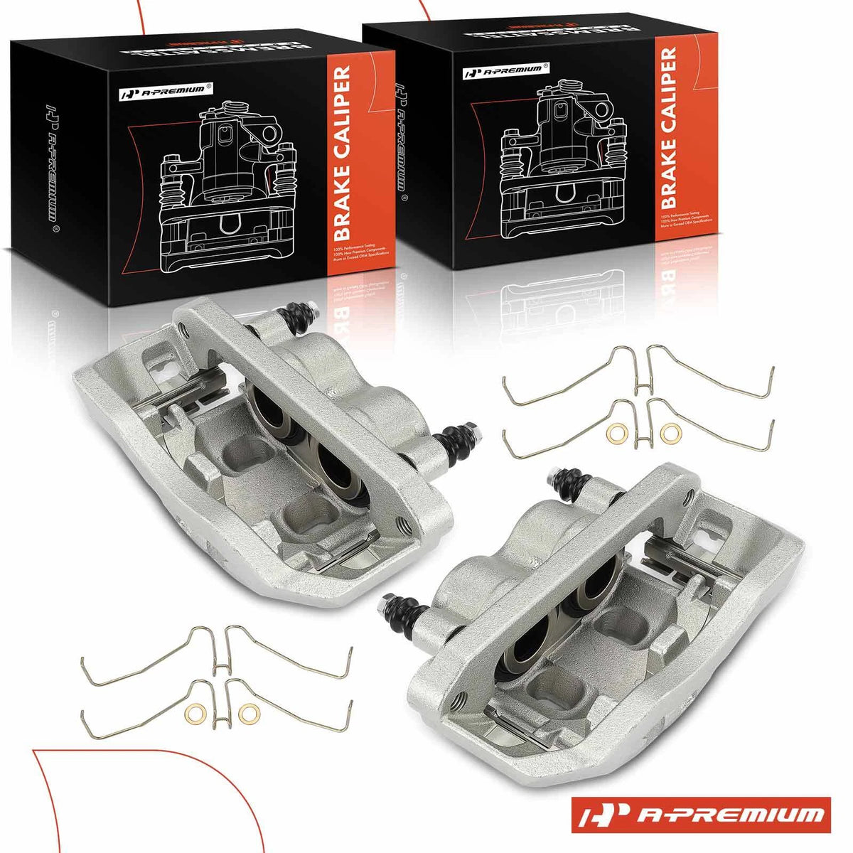A-Premium Pair Brake Calipers w/ Bracket for Ford F-450 Super Duty (2005–2019) - 5C3Z2B120BA, 5C3Z2B121BA, 18-P8047B, 18-P8046B