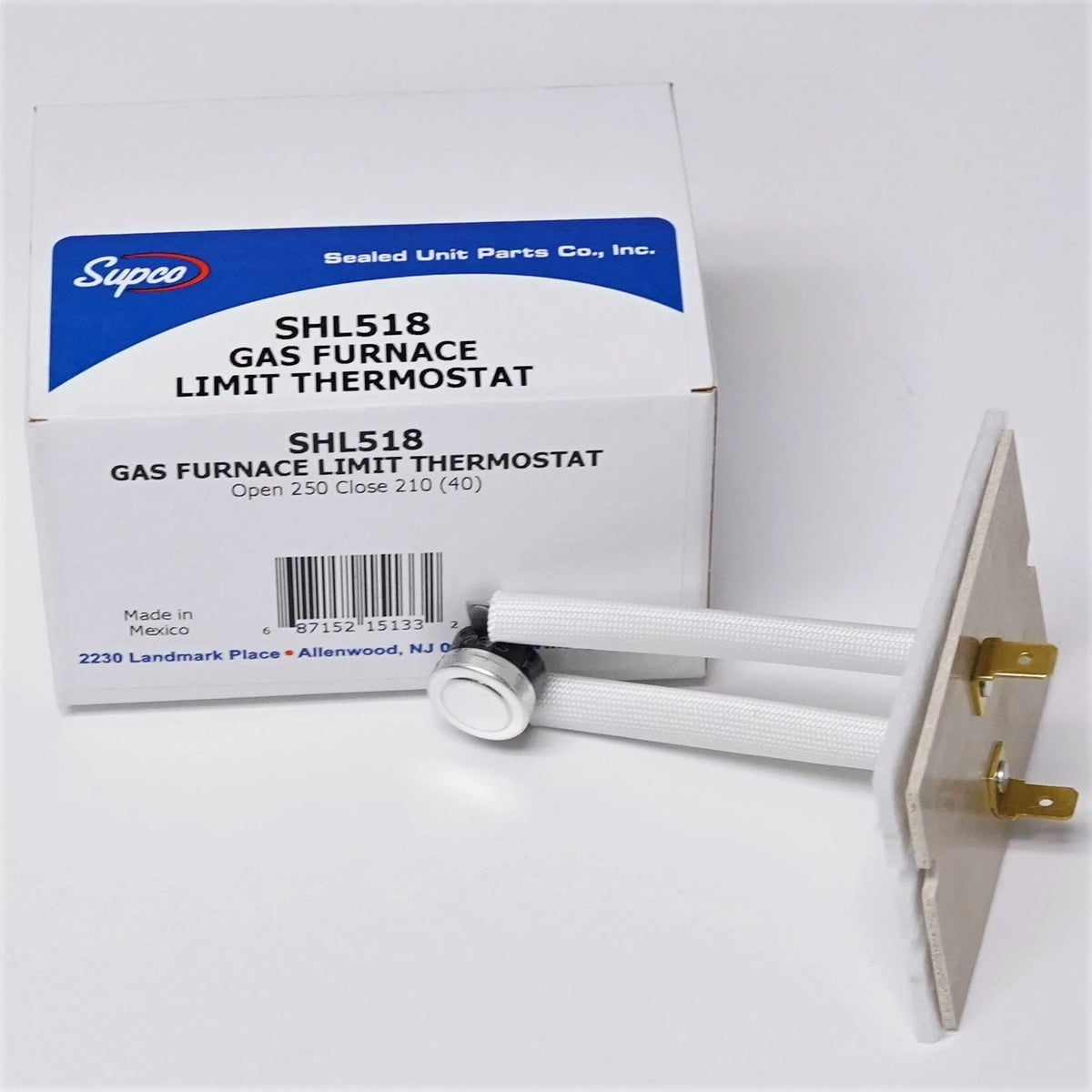 Supco SHL518 Plenum Limit Thermostat for Thermodisc L250-40