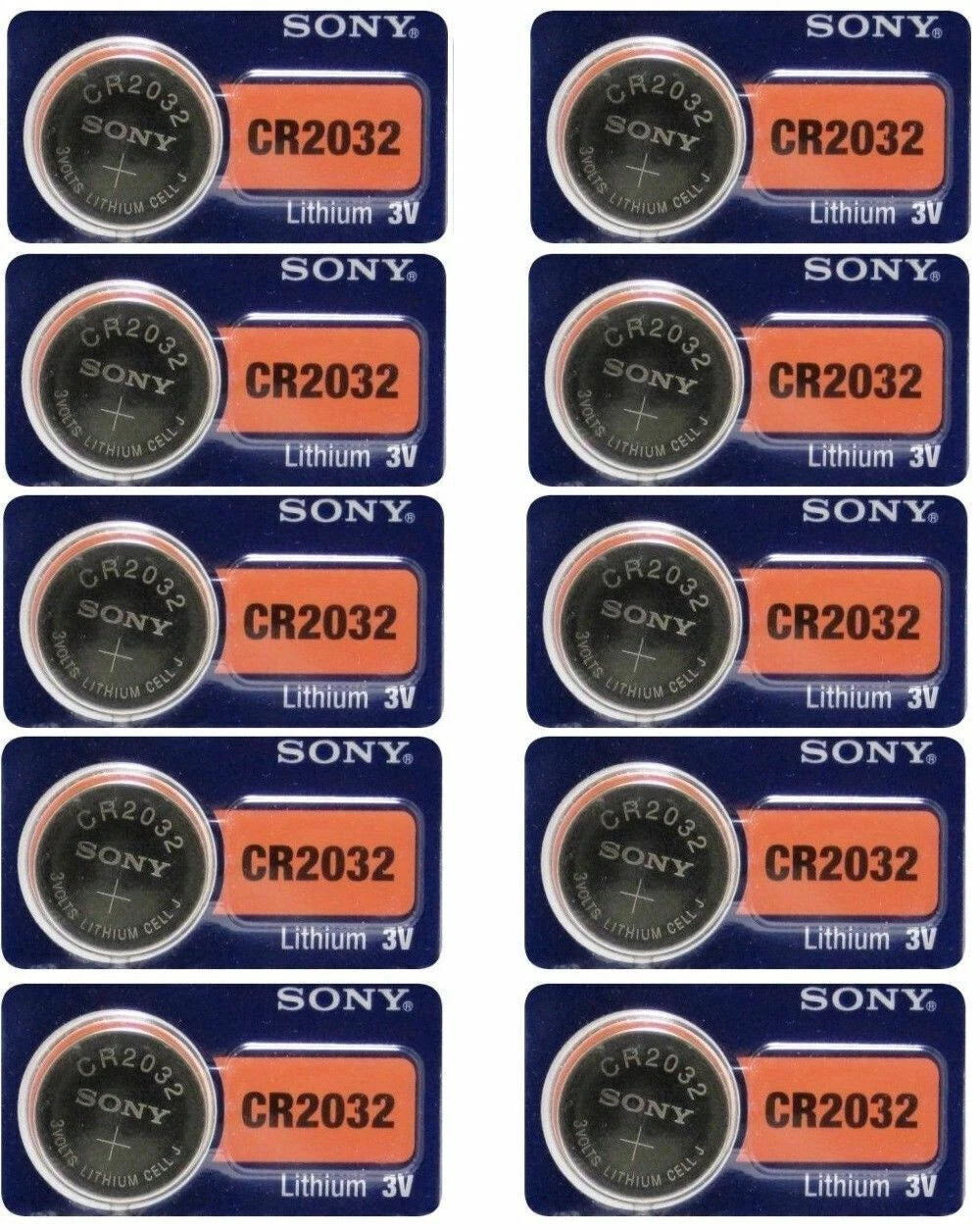 10X SONY/MURATA DL2032 ECR2032 CMOS Lithium 3V Watch Battery Exp 2032