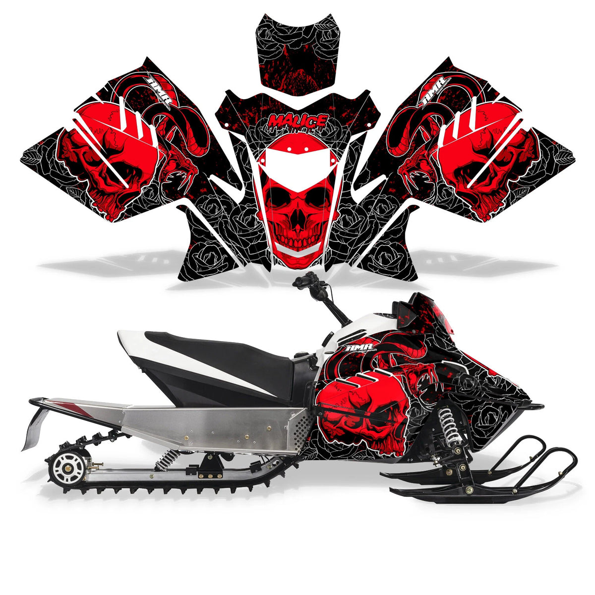 Full Graphics Kit Decal for Arctic Cat ZR200 (2018–2024) Malice Red