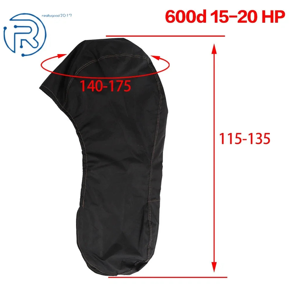 Outboard Engine Cover for 6-225HP Motor Boat Waterproof 600 Black