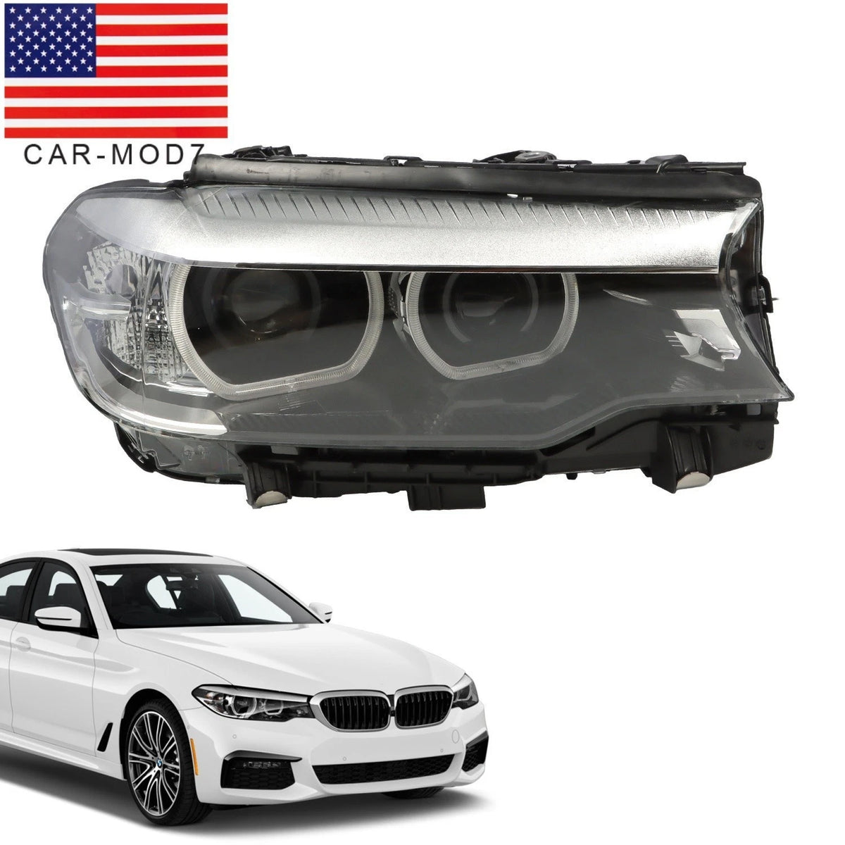 Right Xenon Headlight for BMW 5 Series G30 G31 (2017–2020) 63117214960, 7214960