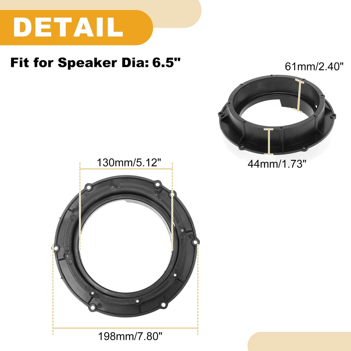 Set of 2 Speaker Spacer Rings for Volkswagen Excelle