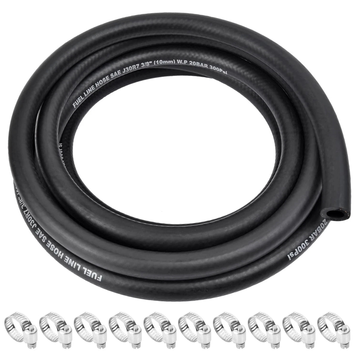 3/8 Inch ID Fuel Line Hose for Marine Applications (10FT)