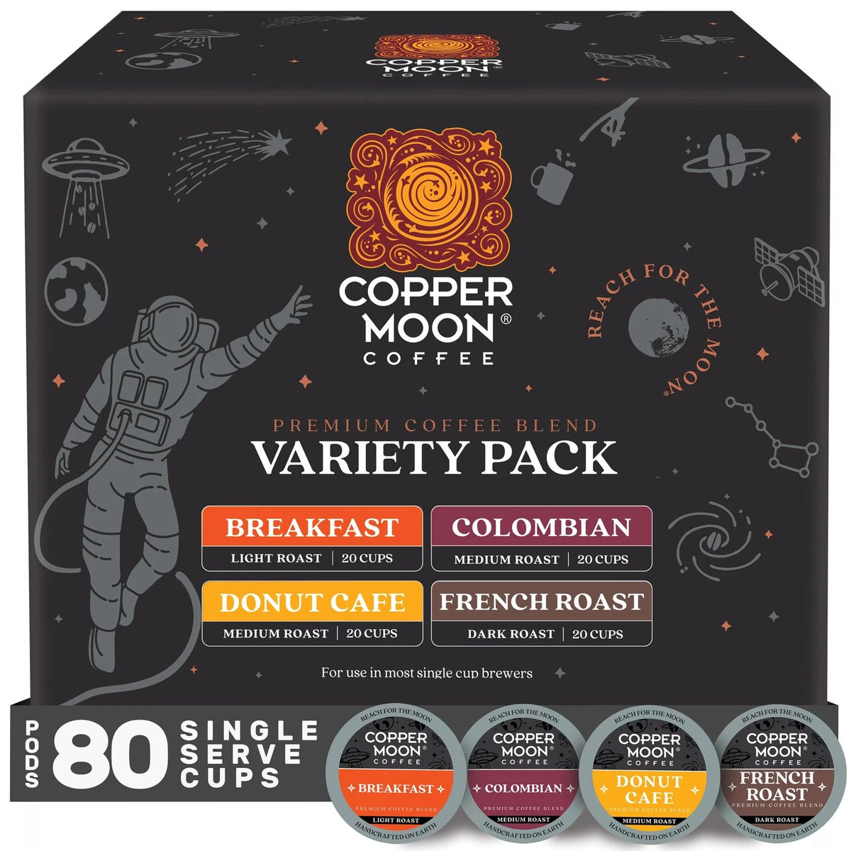 80 Count Copper Moon Single Serve Coffee Pods for Keurig K-Cup Brewers