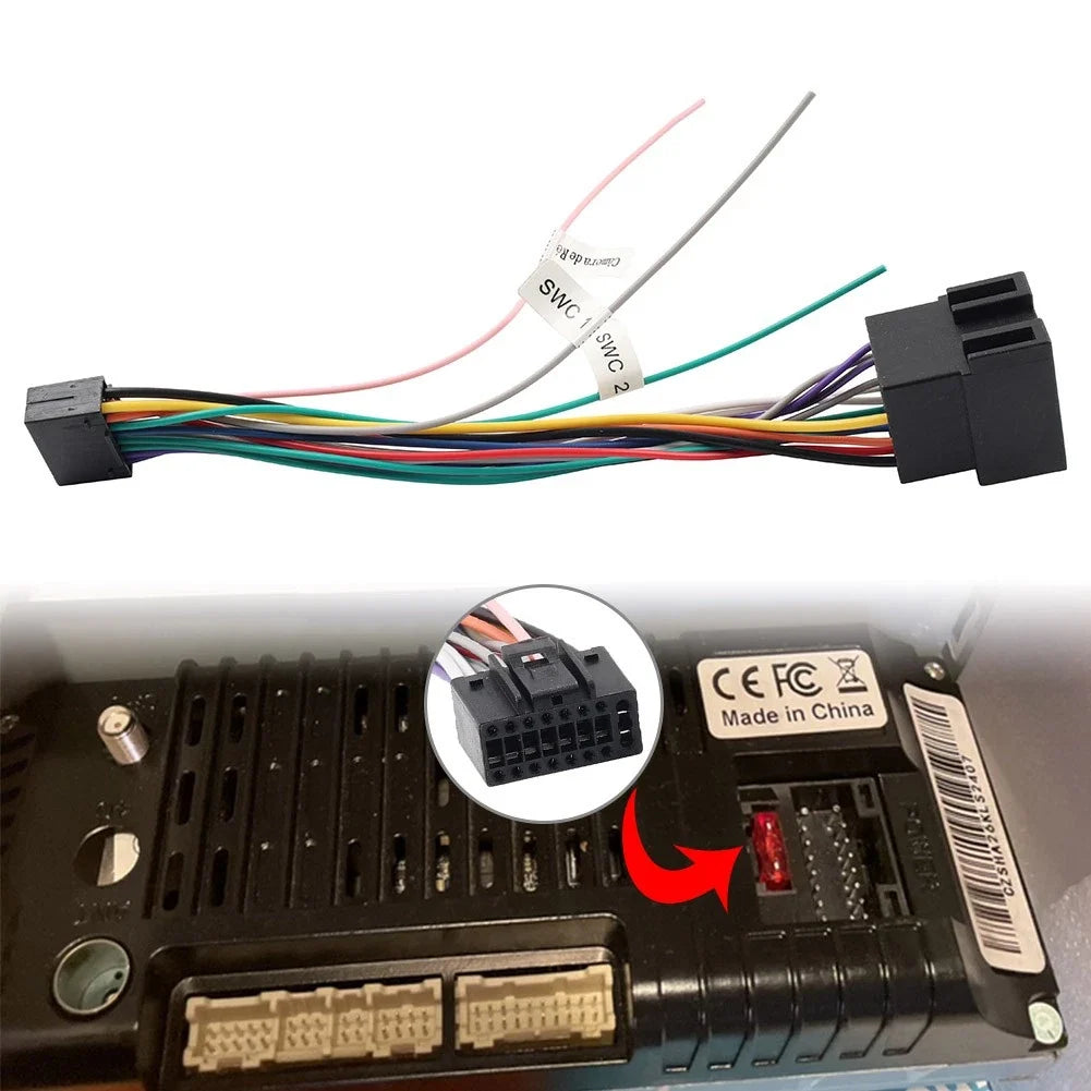 16 Pin ISO Wiring Harness Connector Adapter for Android Car Stereo (2010–2023)