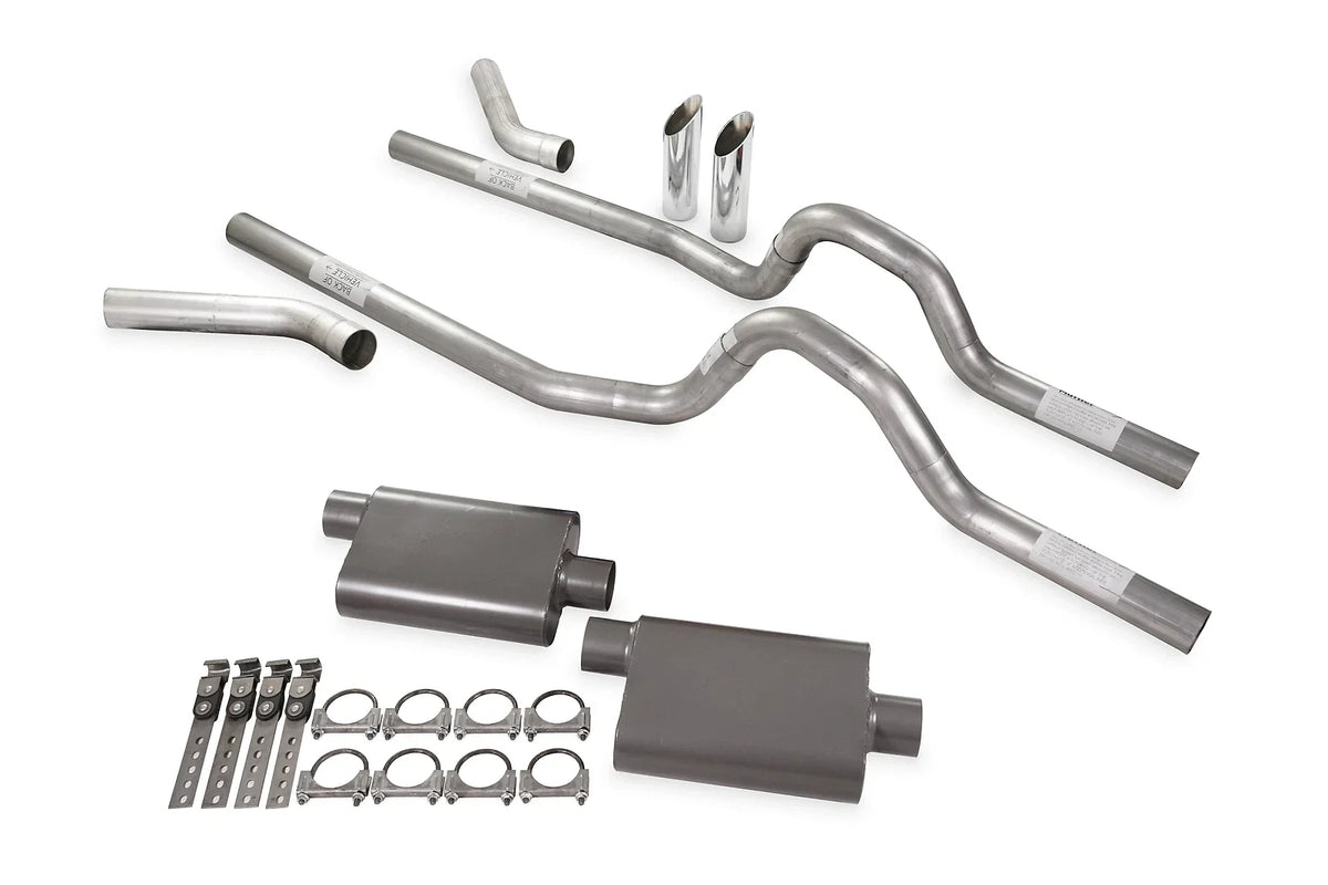 Dual Exhaust Kit 2.5" 2 Chamber Corner Exit SW Tips for GM C/K 20 3/4 Ton (1981–1987)