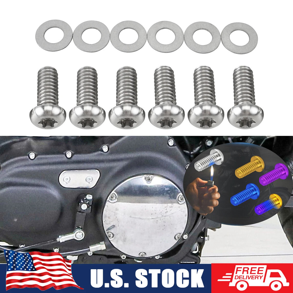 Titanium Derby Cover Screw Kit for Harley Sportster 1200 Custom (2011–2014) 943