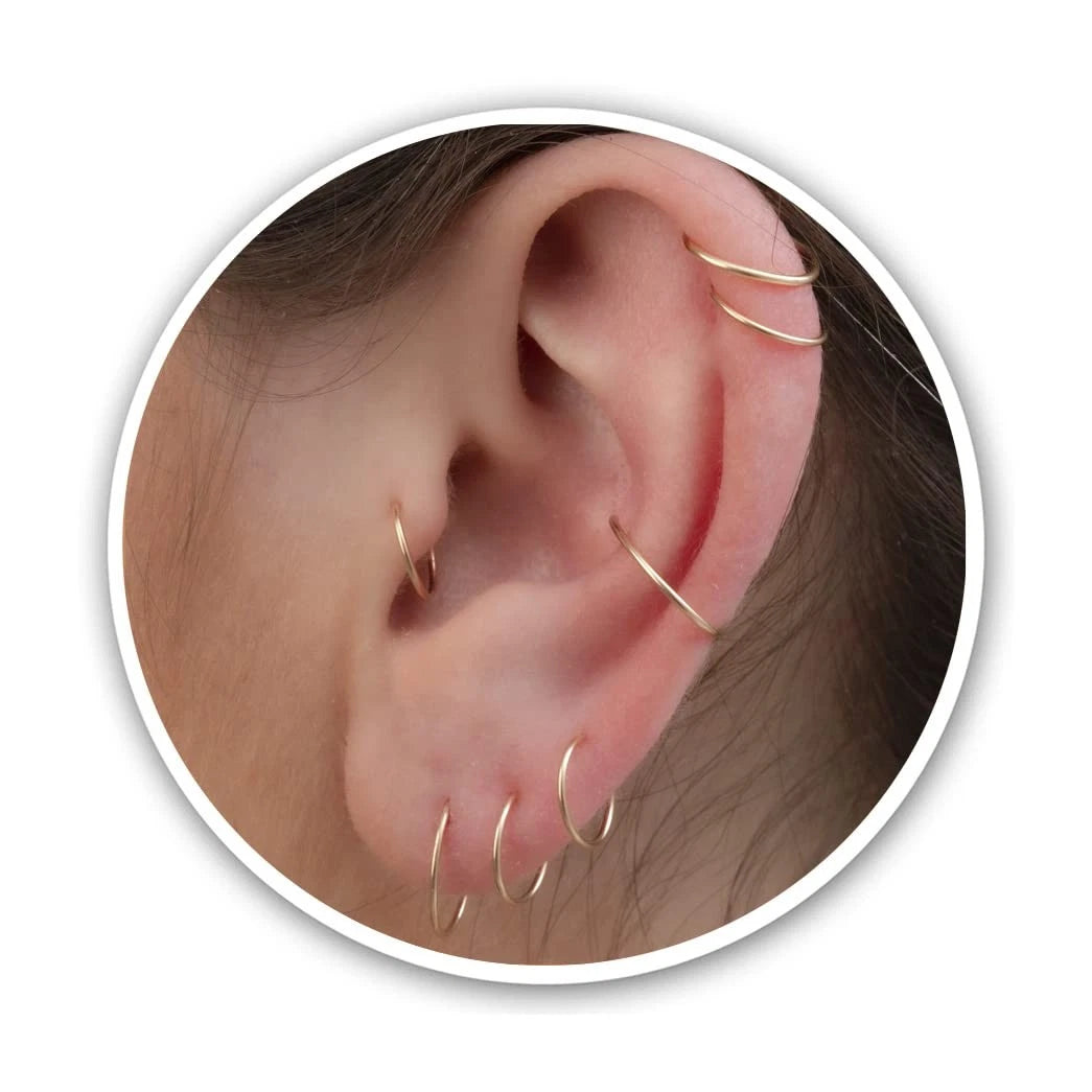 Small Hoop Earrings for Cartilage Nose (7mm)