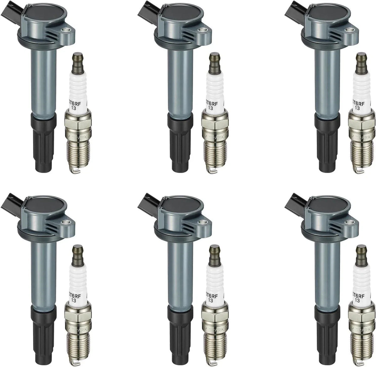 6X Ignition Coils & Spark Plugs for Buick Allure 3.6L V6 (2005–2007)