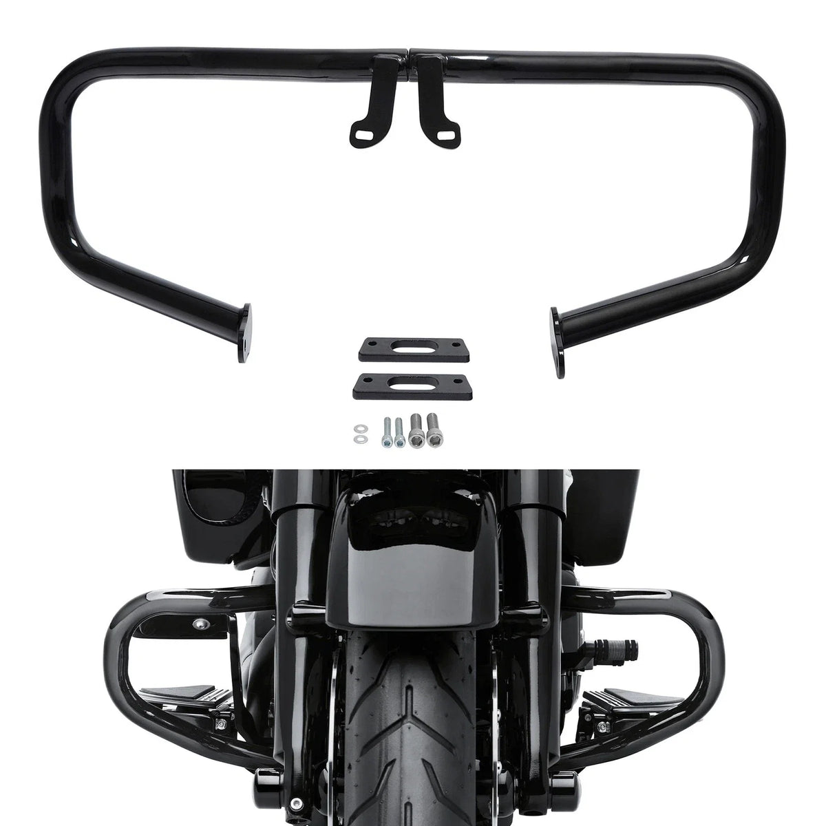 Chopped Engine Guard Crash Bar for Harley Electra Glide, Street Glide, Road King (2014–2023)
