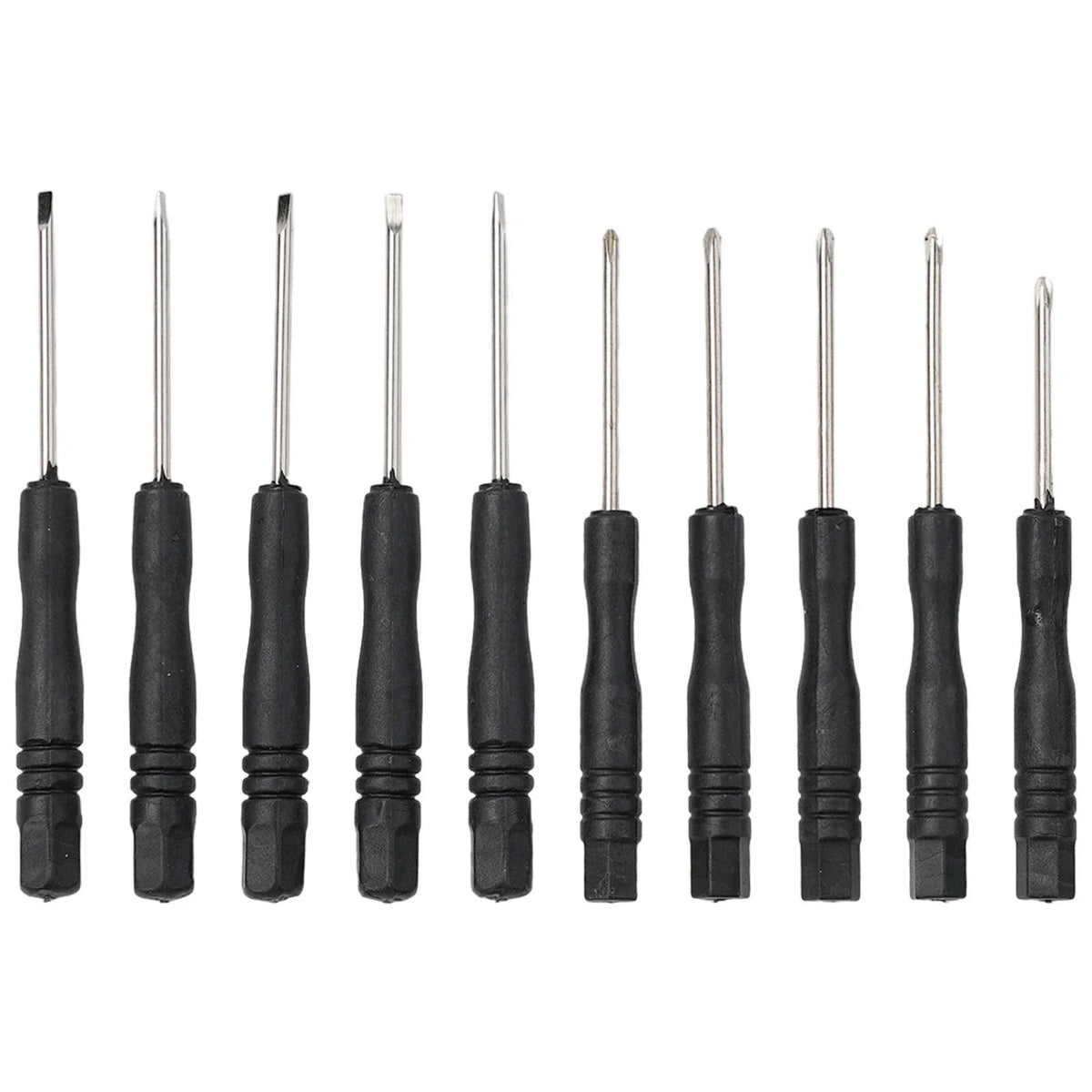 10pk Screwdriver Set for Repair (Crosshead, Slotted, Flathead)