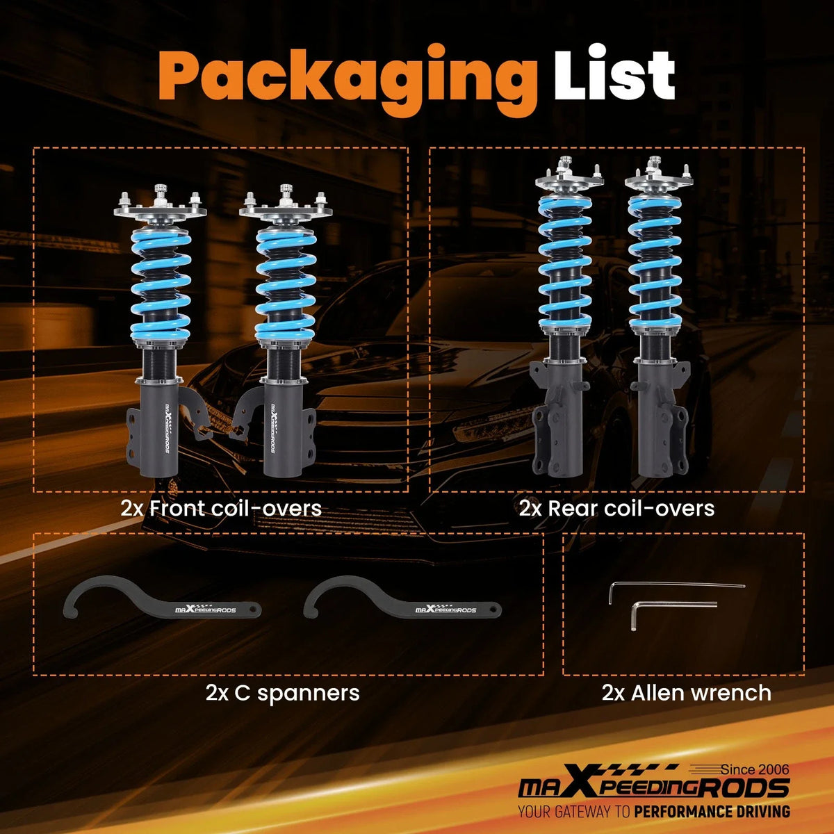 Coilovers Suspension 24 Way Damper for Toyota Celica (1990–1999)