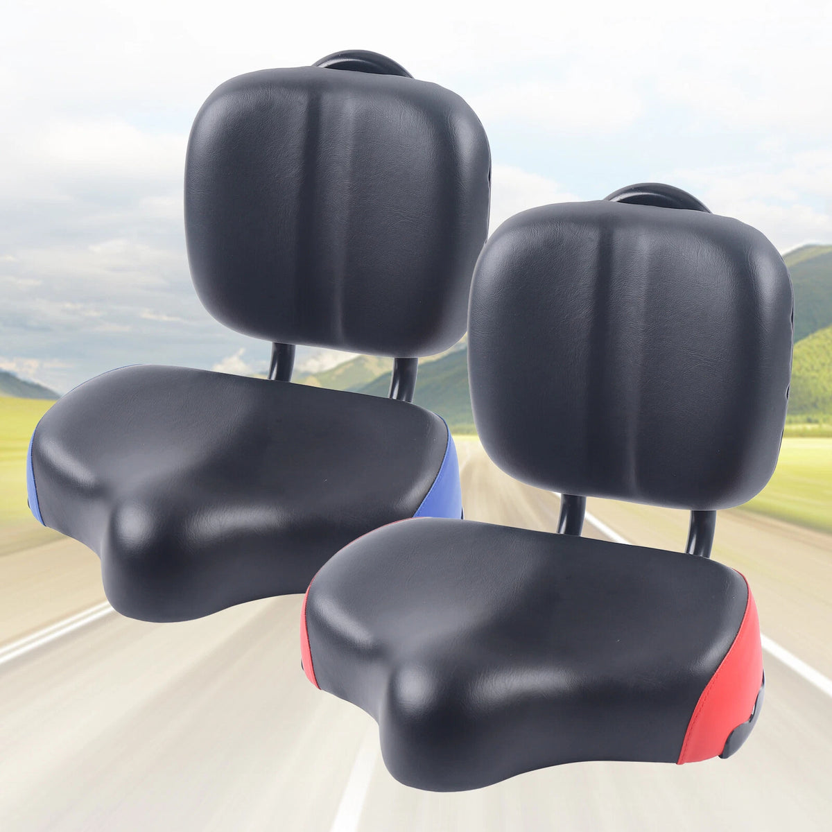 Universal Bicycle Seat Large Comfort Saddle with Back Rest