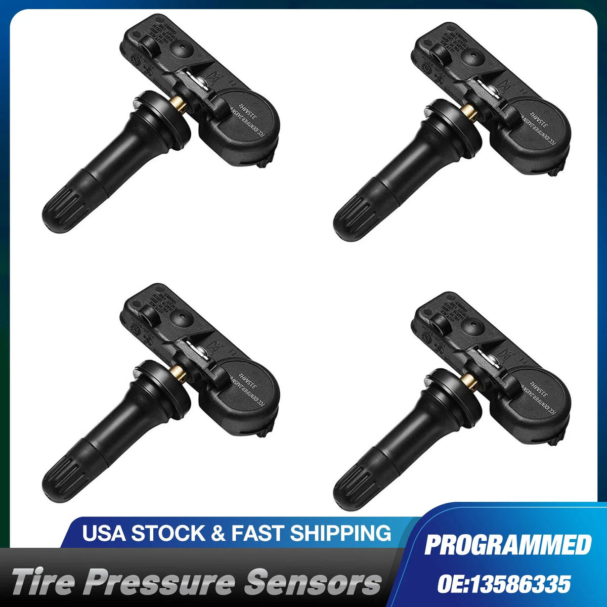 4X TPMS Tire Pressure Sensor for Chevy GMC (315MHz, 13586335)