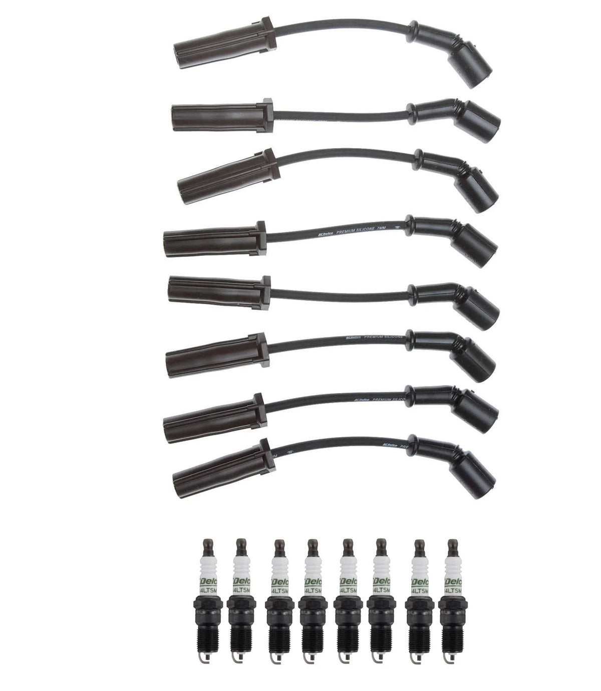 Professional Ignition Wire Set & 8 ACDelco Spark Plugs for Chevy GMC