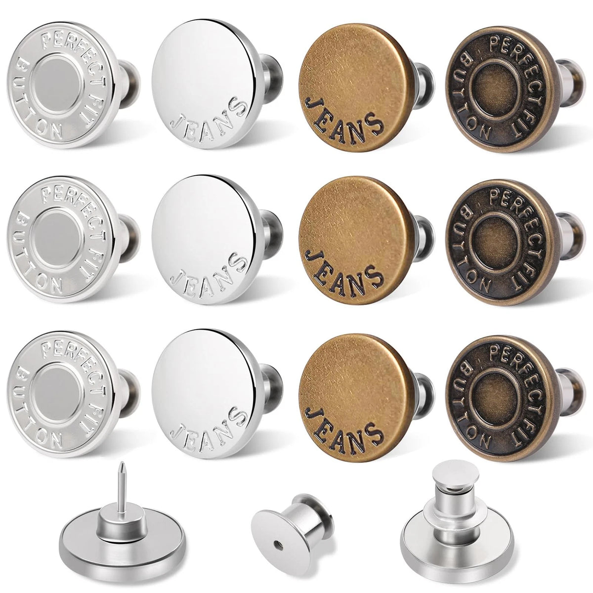 Set of 12 No Sew Pins for Pants Replacement Waistband Adjuster