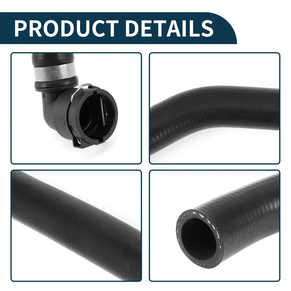 Radiator Hose Coolant Pipe for Volkswagen Touareg 3.0L (2011–2018) Black Plastic