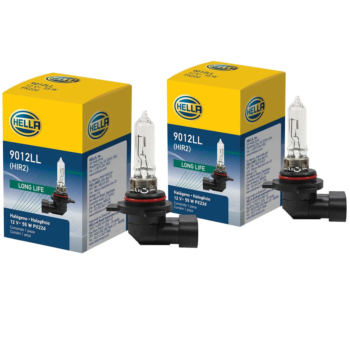 Set of 2 Hella Long Life Halogen Light Bulbs 12V 55W 4300K for Multi-Purpose