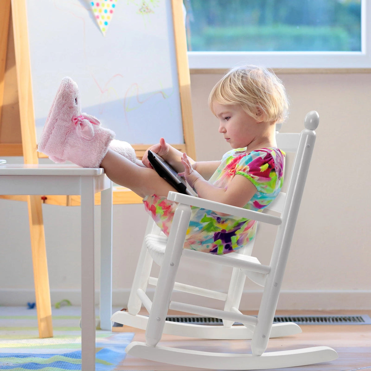 Indoor Child's Rocking Chair for All Weather Use (White)