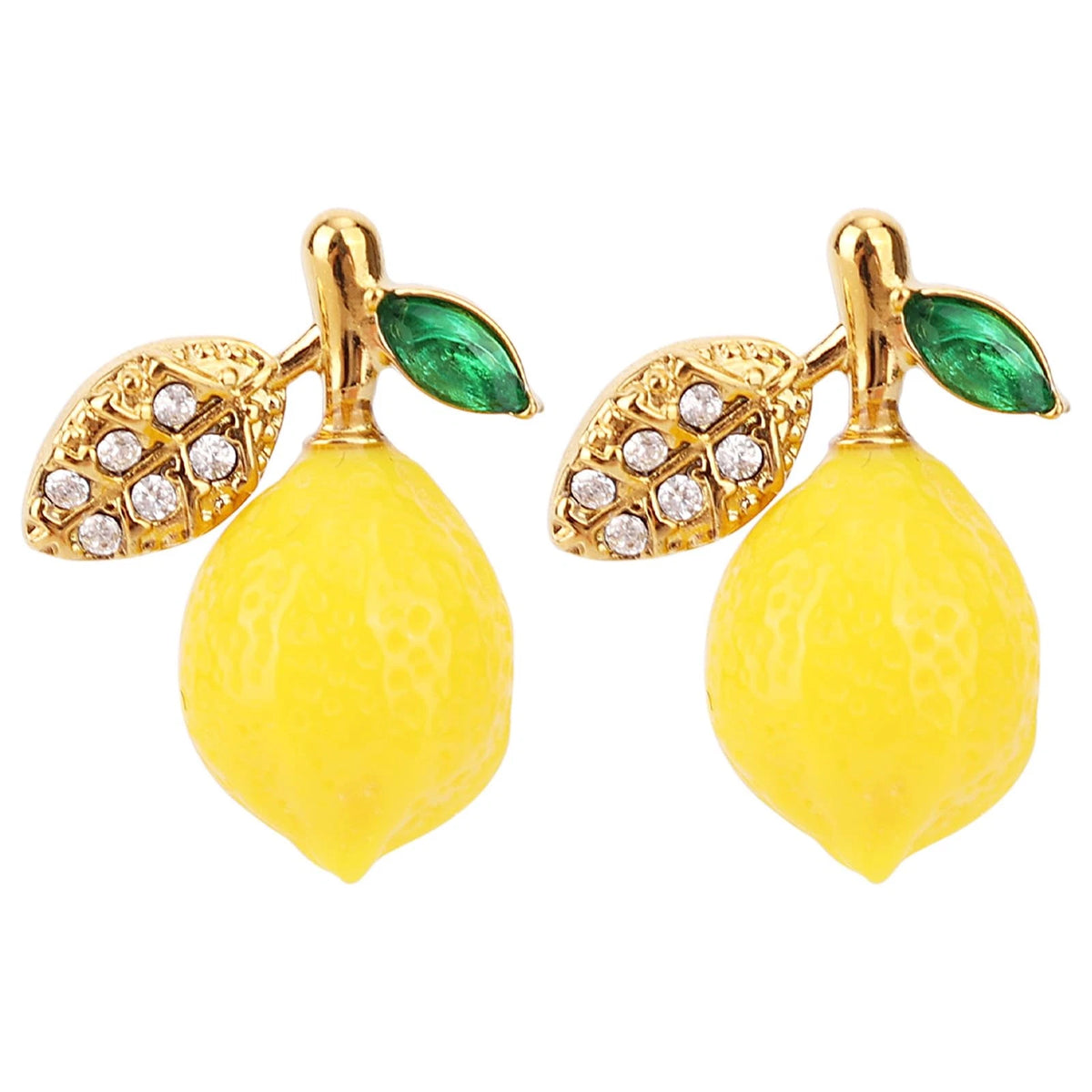 Set of 2 Yellow Lemon Dangle Earrings for Cute Accessories