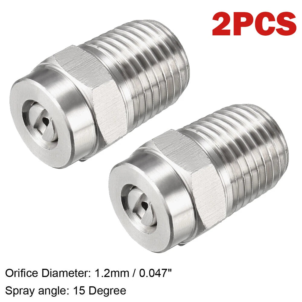 2X Pressure Washer Nozzle 1/4NPT Thread Spray Tip 15 Degree