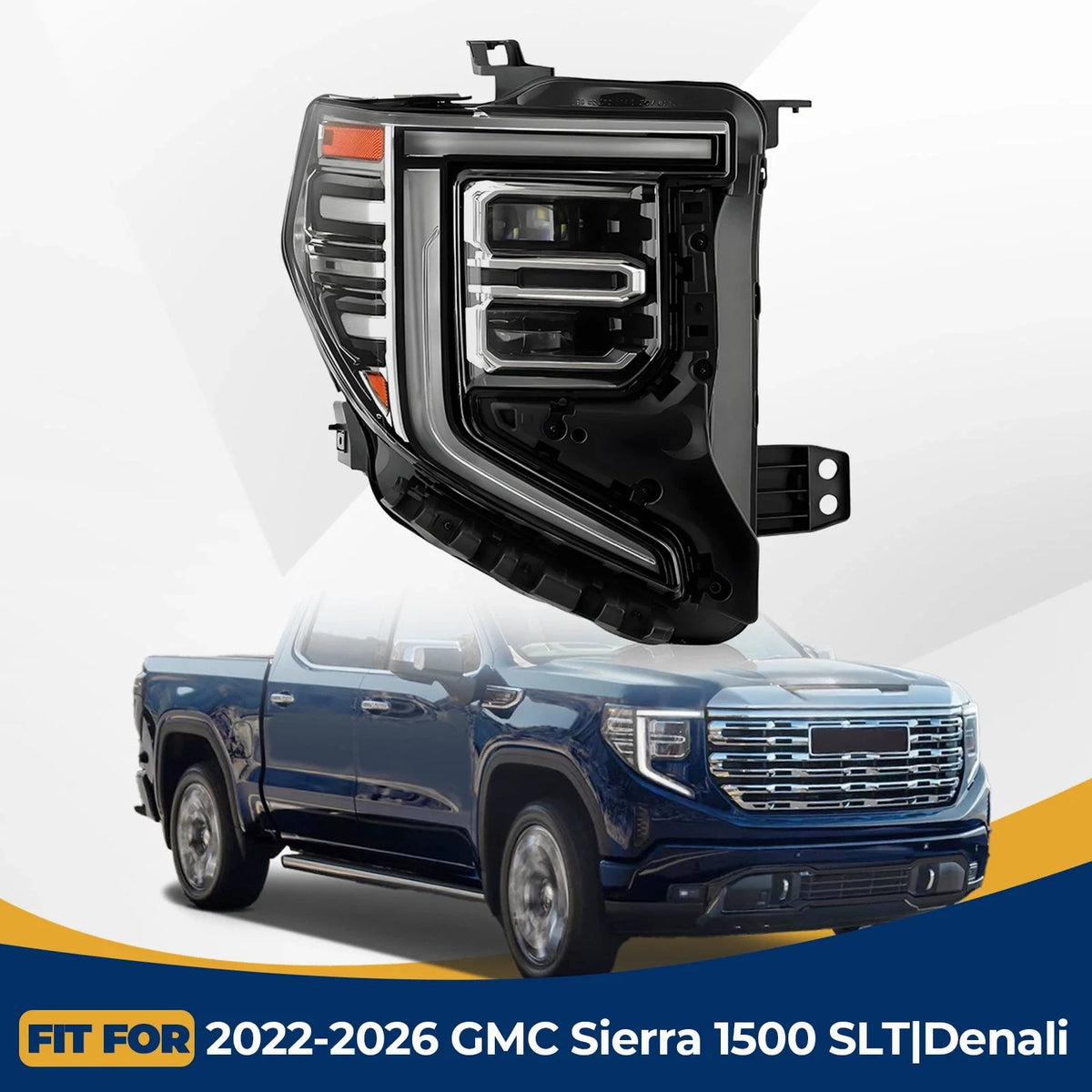 Full LED Headlight for GMC Sierra 1500 SLT/Denali (2022–2024) Right Side