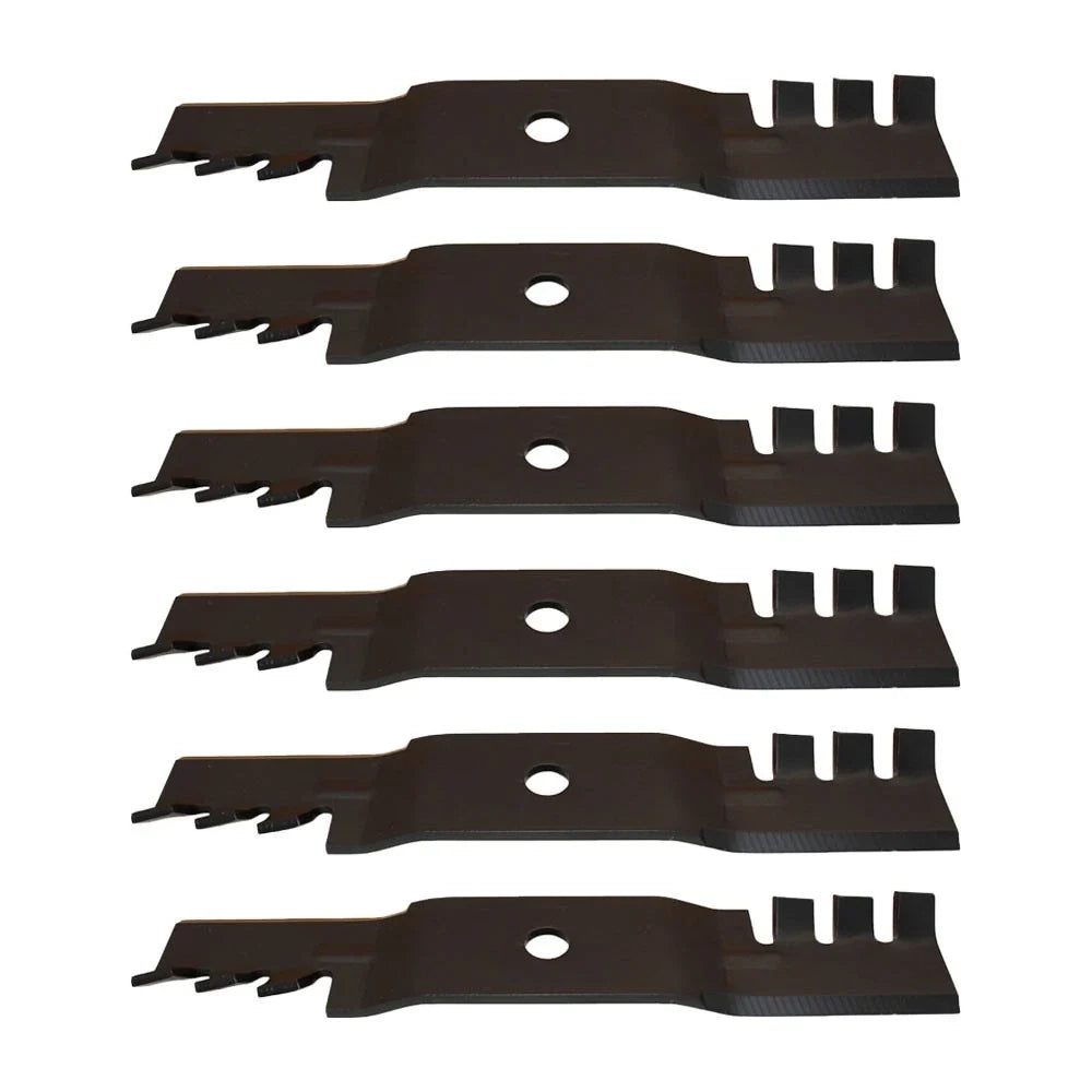 Set of 6 Toothed Mulching Blades for John Deere 48" (M136194)