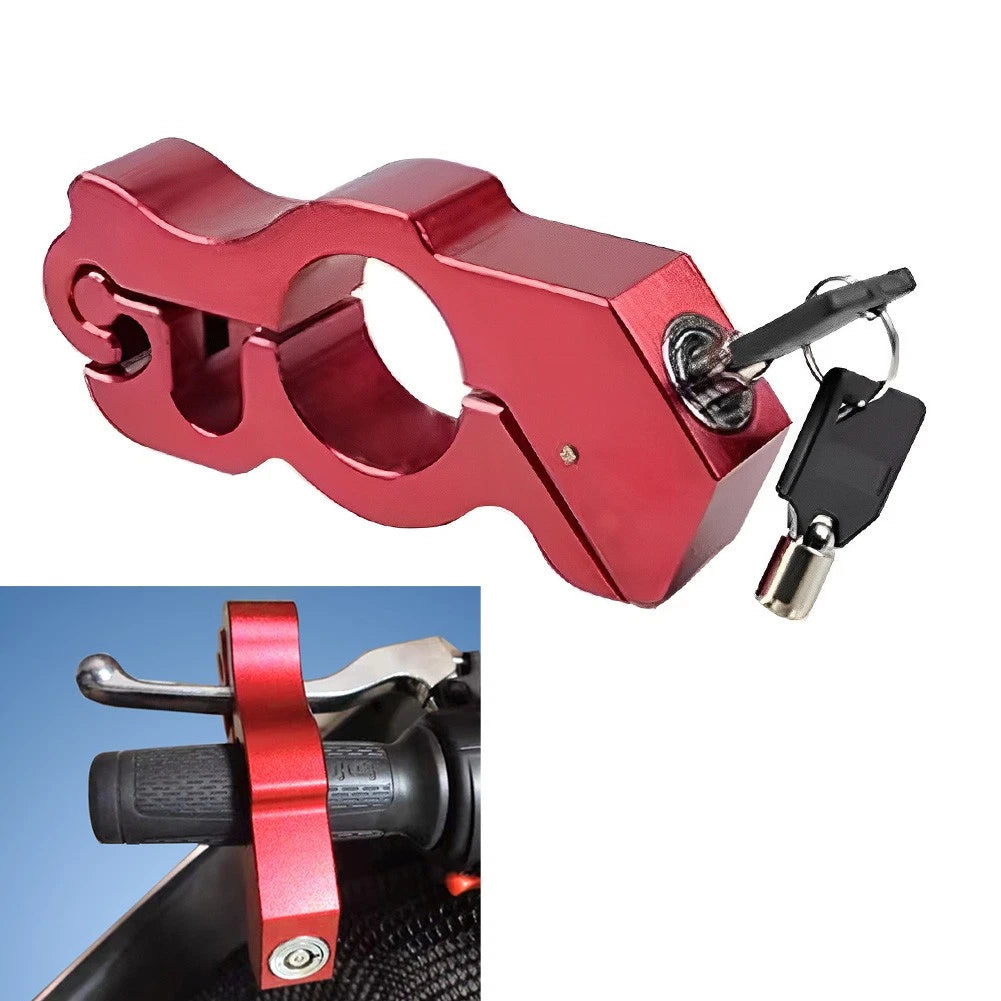 Red Motor Handlebar Grip Lock for Motorcycle (Universal Fit)