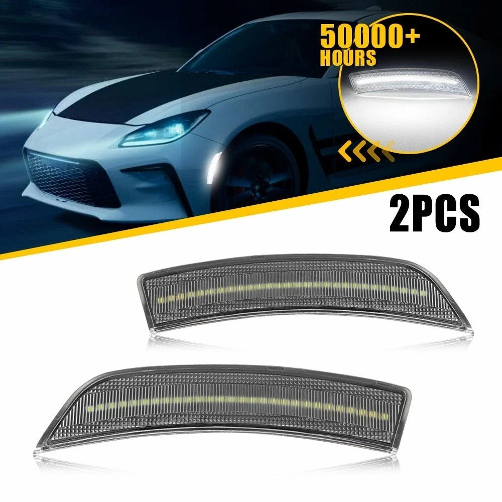 White LED Front Bumper Side Marker Light for Toyota GR86 Subaru BRZ (2022–2024)