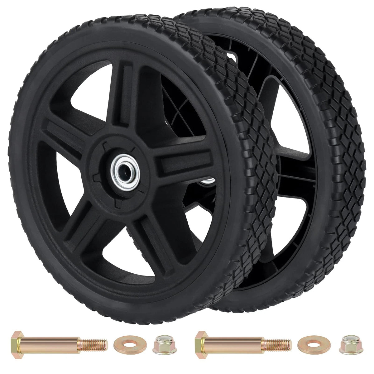 2X 10 Inch Lawn Mower Wheels for Push Mower (10")