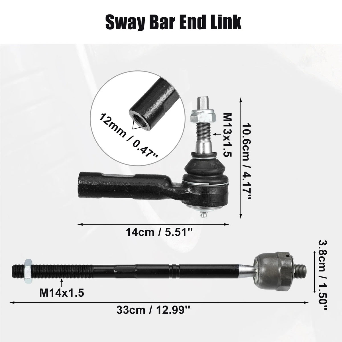 Set of 4 Tie Rod Ends for Dodge Charger