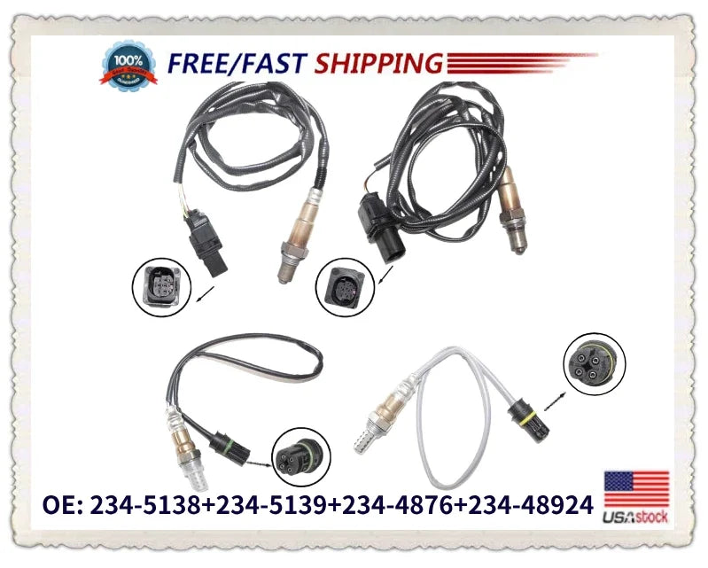 4X Oxygen Sensor for BMW 335i 3.0L (2007–2010) - Upstream & Downstream