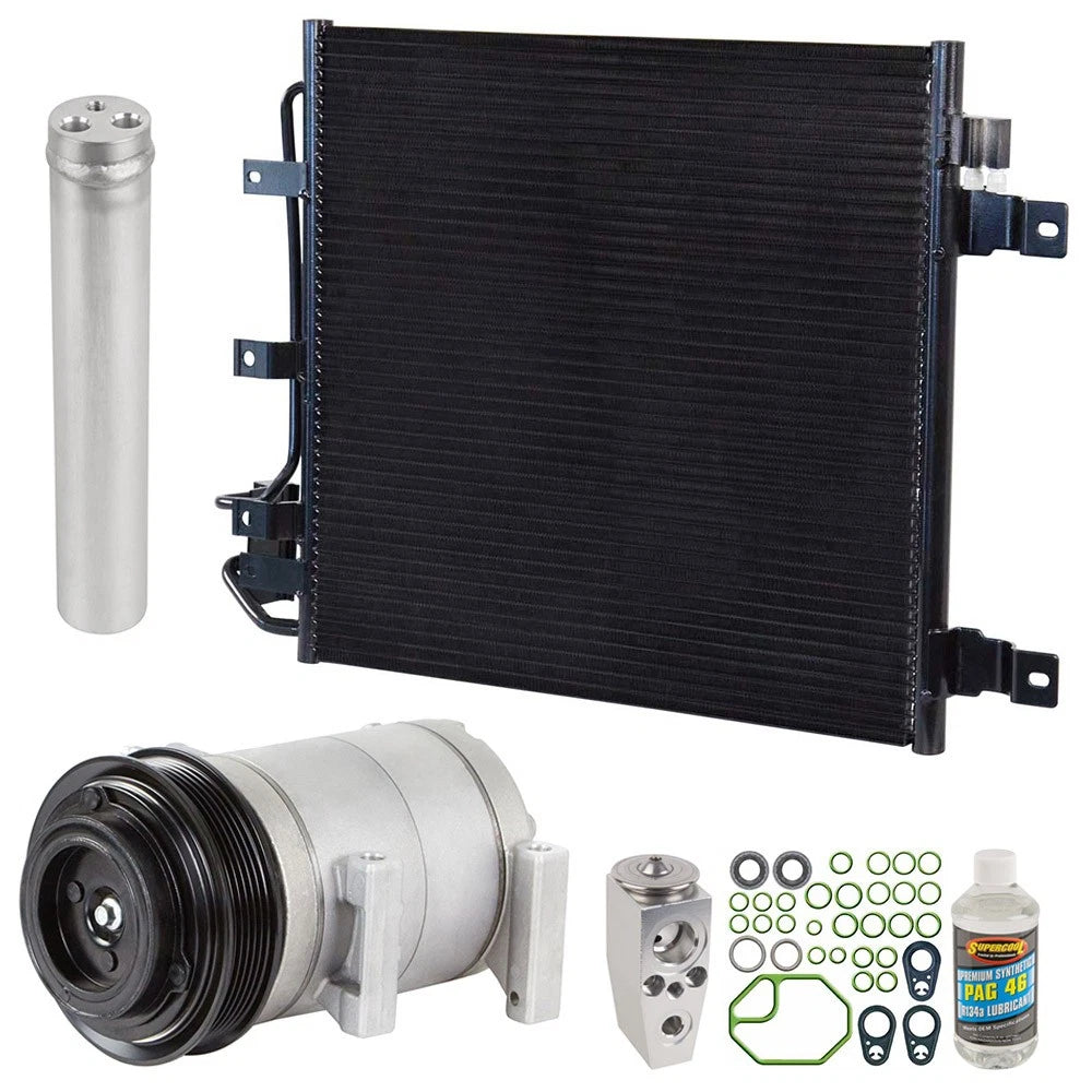 OEM AC Compressor with Condenser Drier for Jeep Wrangler (2012–2017) 61-85703R7, 0283213